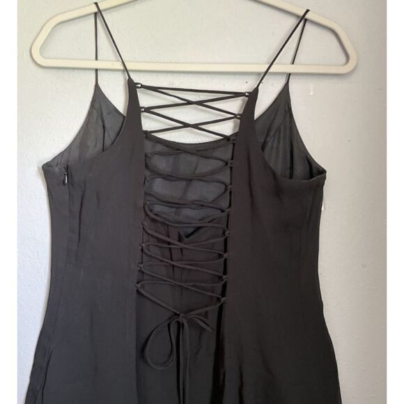 Laundry by Shelli Segal Vintage 90s Black Gown corset back size 8 - Picture 4 of 6